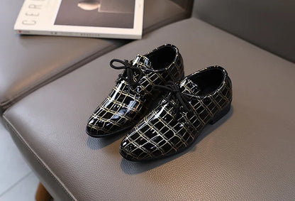 Boys Leather Shoes Kids Flats Causal Children's Wedding Shoes for Toddlers Black Fashion Student Non-slip for School Performance