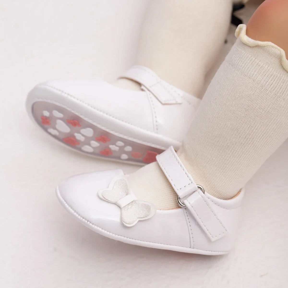 Baby Girl Shoes Newborn PU Leather Bowknot Dress Infants Shoes Rubber Non-Slip Toddler First Walker Baby Shoes Girls