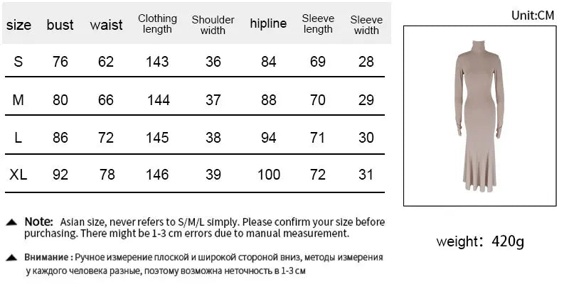 Women's Dresses Autumn Winter New Sexy Solid Backless Elegant Dress Streetwear Fashion Casual Slim Turtleneck Long Sleeves Dress