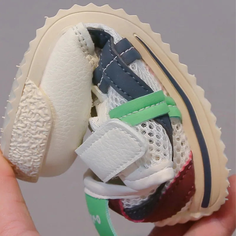 Children's Mesh Shoes Summer Autumn  New Breathable Mesh Boys Forrest Gump Shoes Casual Sports Girls' Board Shoes Green Brow