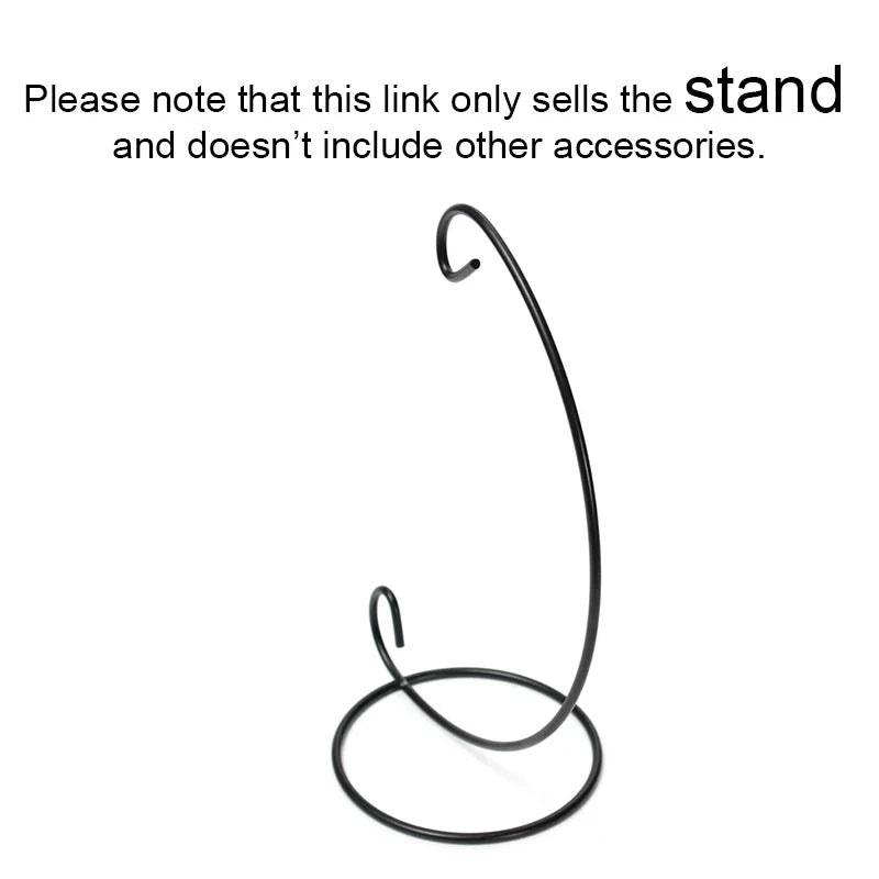 1PC Ornament Display Stand,24cm Black white Iron Hanging Stand Rack Holder with Glass ball,for Christmas and Wedding Decoration