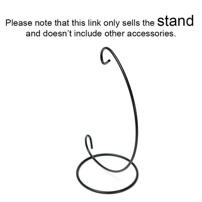 1PC Ornament Display Stand,24cm Black white Iron Hanging Stand Rack Holder with Glass ball,for Christmas and Wedding Decoration