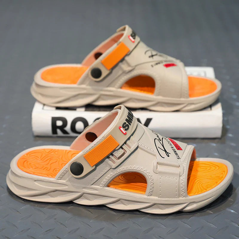 Bathroom Slippers Thick Bottom Indoor and Outdoor Wear-resistant Ventilate Soft and Comfortable Non-slip Shoes for Men Fashiom