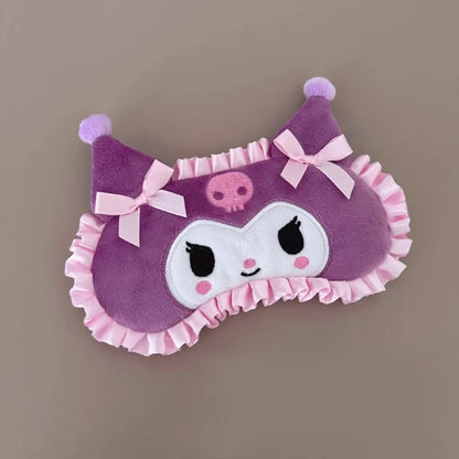 Sanrio Plush Eye Mask Kuromi Cinnamoroll Sleeping Blackout Blindfold Melody Anime Lunch Break Eyeshade Ladies Protection