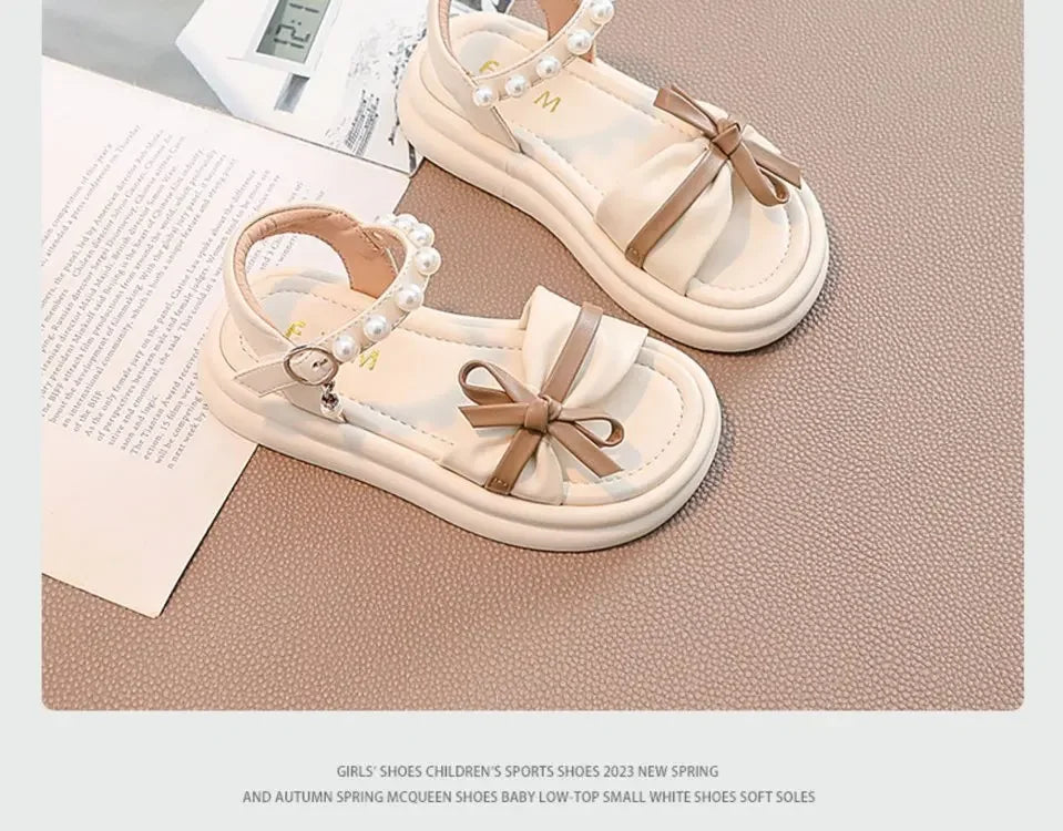 Girls' Shoes Children's Princess Sandals 2025 New Summer Summer Baby Soft Soled Ocean Beach Big Children's Sandals