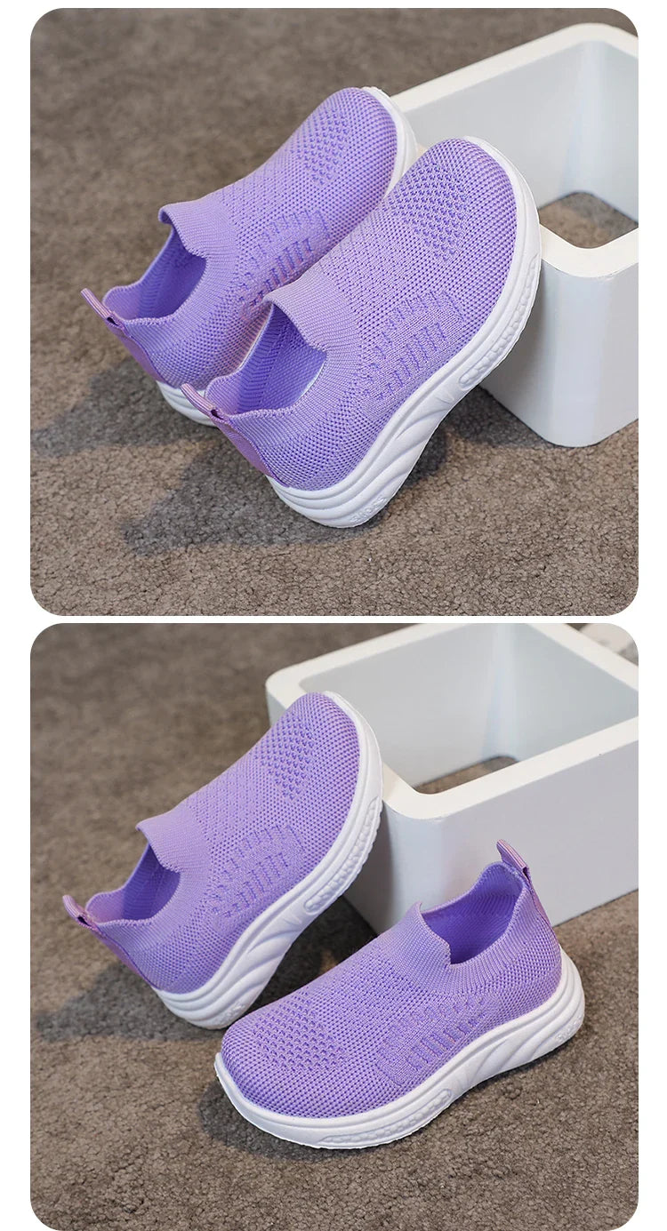 Lightweight Boys Girls Casual Shoes Breathable Slip on Kids Casual Sneakers Anti-slip Toddler Flats Outdoor Walking Shoes