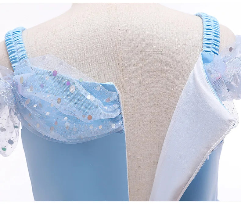 Birthday Party Princess Dress Girl Summer Girl Halloween Carnival Cosplay Elsa Costume Holiday Party Dreamy Sequin Fancy Gown