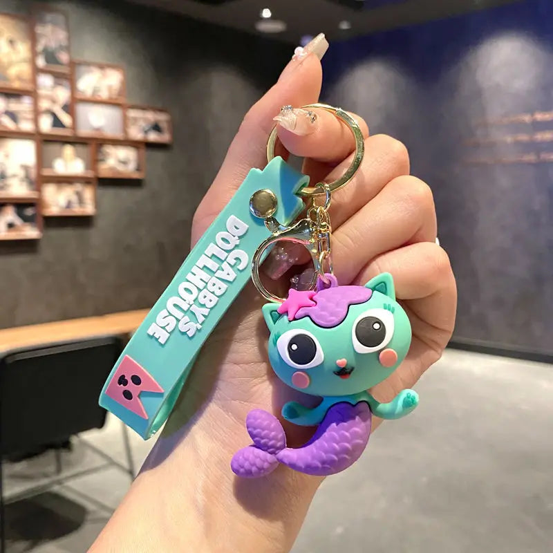 Cat Keychain Accessories For Bag Charms Doll Keyring Women Gabbys Dollhouse Car Key Chain Llaveros Anime Gato Jewelry Wholesale