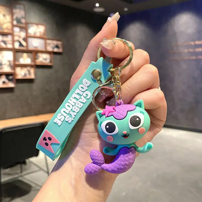 Cat Keychain Accessories For Bag Charms Doll Keyring Women Gabbys Dollhouse Car Key Chain Llaveros Anime Gato Jewelry Wholesale