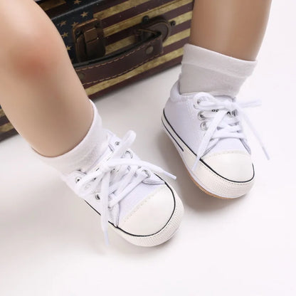 Baby Boys Girls Canvas Shoes Non-slip Rubber Sole Comfortable Soft Unisex Baby Basketball Shoes 0-18M