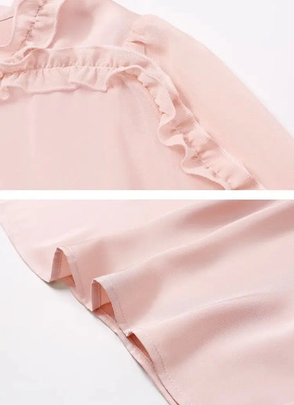The Season Women's Fashionable Loose Short Sleeve Chiffon Shirt Slimming Cover Belly Versatile Top TT1479