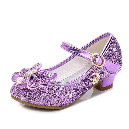 Children's Shoes  Princess Shoes Girl's Fashion Sandals Crystal Princess Shoes Blue Pink Silver