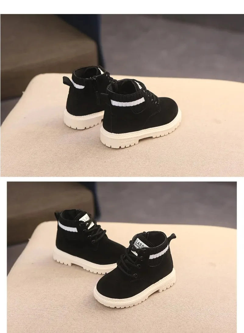 Material Plush Kids Winter Boots Cotton Fabric Spring Autumn Children Shoes Baby Toddler Boys Girls Boots (Available)