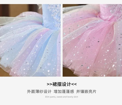 Summer Party Girls Dresses Kids Clothes Vestidos Princess Outfit Girl Dress Tutu Stage Ballet Leotards Dance Costumes Ballerine