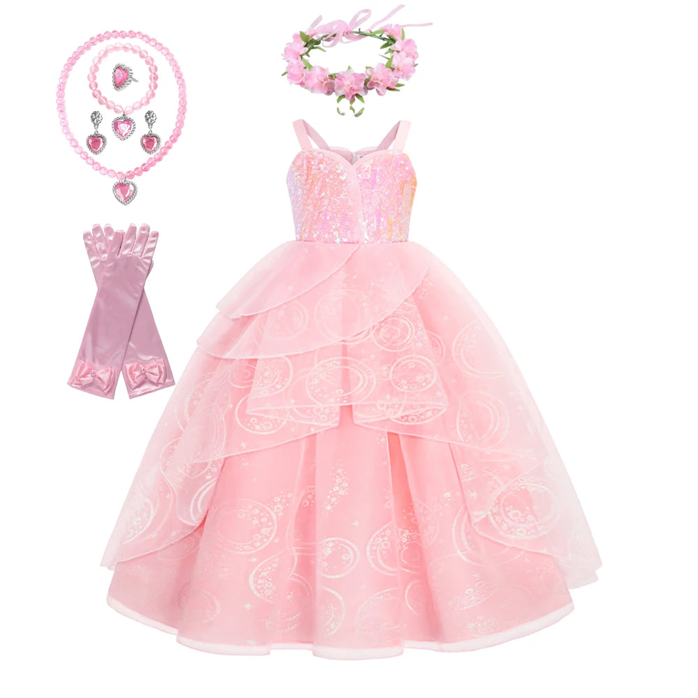 2025 Girl Princess Dress Carnival Party Princess Dress Birthday Party Dress Children's Pink Cute Dress Girl's Party Dress 2-12Y