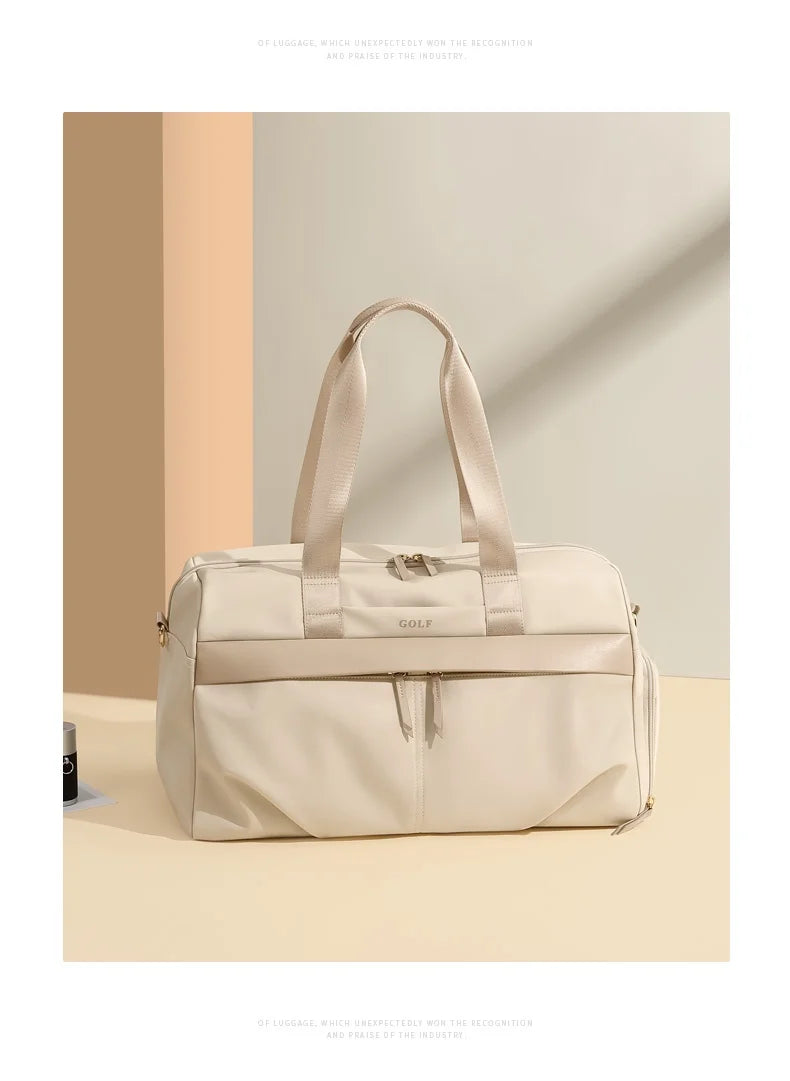 GOLF Travel Bag Hand Luggage Women Duffle Bag with Shoe Compartment Foldable Nylon Travel Handbag Lightweight Dry Wet Separation