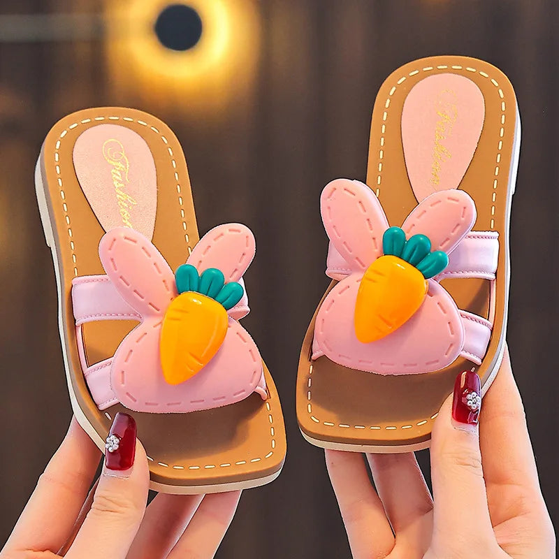 Children Slippers Kids Summer Cartoon Beach Shoes Girls Baby Soft Sole Non-Slip  ( Available )