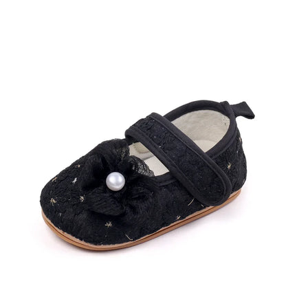 Baby Girls Princess First Walking Toddler Shoes With High Quality Embroidery Design And TPR Sole For 0-18M Baby