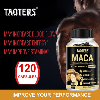 Black Maca Capsules - Enhance Male Strength, Promote Muscle Growth, Improve Endurance, Improve Mood, and Increase EnergySuppleme