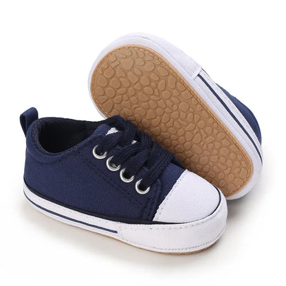 Baby Boys Girls Canvas Shoes Non-slip Rubber Sole Comfortable Soft Unisex Baby Basketball Shoes 0-18M