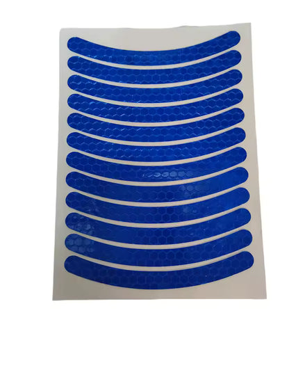 12Pcs/set Car Wheel Stripe Reflective Stickers Night Reflectors Adhesive Safety Decoration Waterproof Tapes For Bicycles Helmet