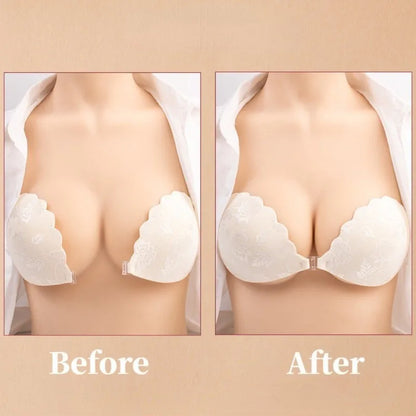Adhesive Push Up Bra with Invisible Straps for Backless Outfits Silicone Nipple Bra Reusable Strapless Nipple Tape