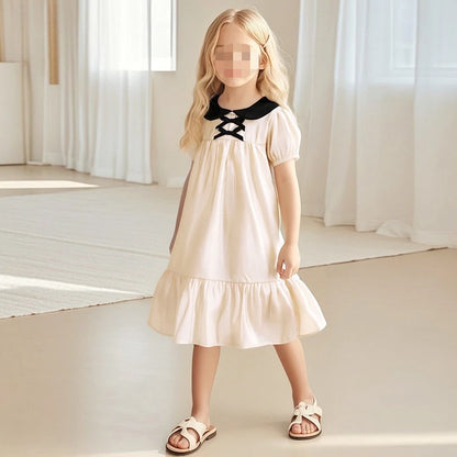 Summer New Cute Girl Dresses, Summer Cotton Children's Dresses, European and American Girl Dresses