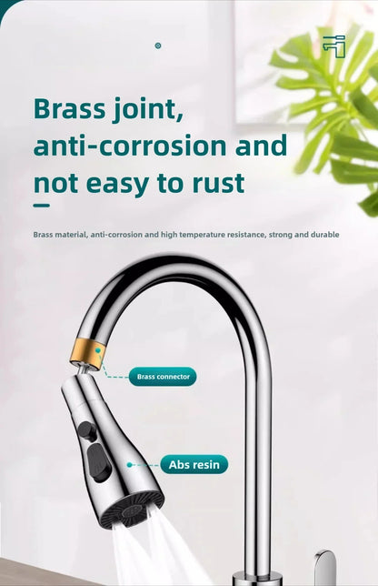 Universal 360° Rotate Kitchen Faucet Extender Aerator Plastic Splash Filter Kitchen Washbasin Faucet Bubbler Nozzle Aerator