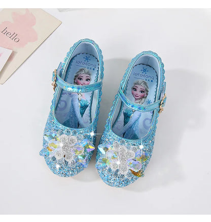 Children's Shoes Ice And Snow Romance Princess Elsa Shoes Girl's Fashion Sandals Crystal Princess Shoes