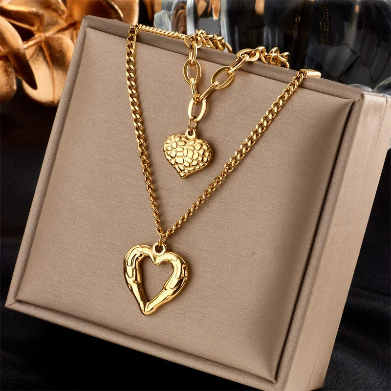 Accessories for Women Love Heart Buckle Necklace for Women Temperament Clavicle Chain Wedding Party Jewelry Gifts Collar