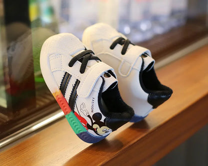 Mickey Minnie Children Casual Shoes Girls Boys Sneakers Kids Breathable Soft Sport Shoe Baby Toddler Outdoor Sneaker Spring