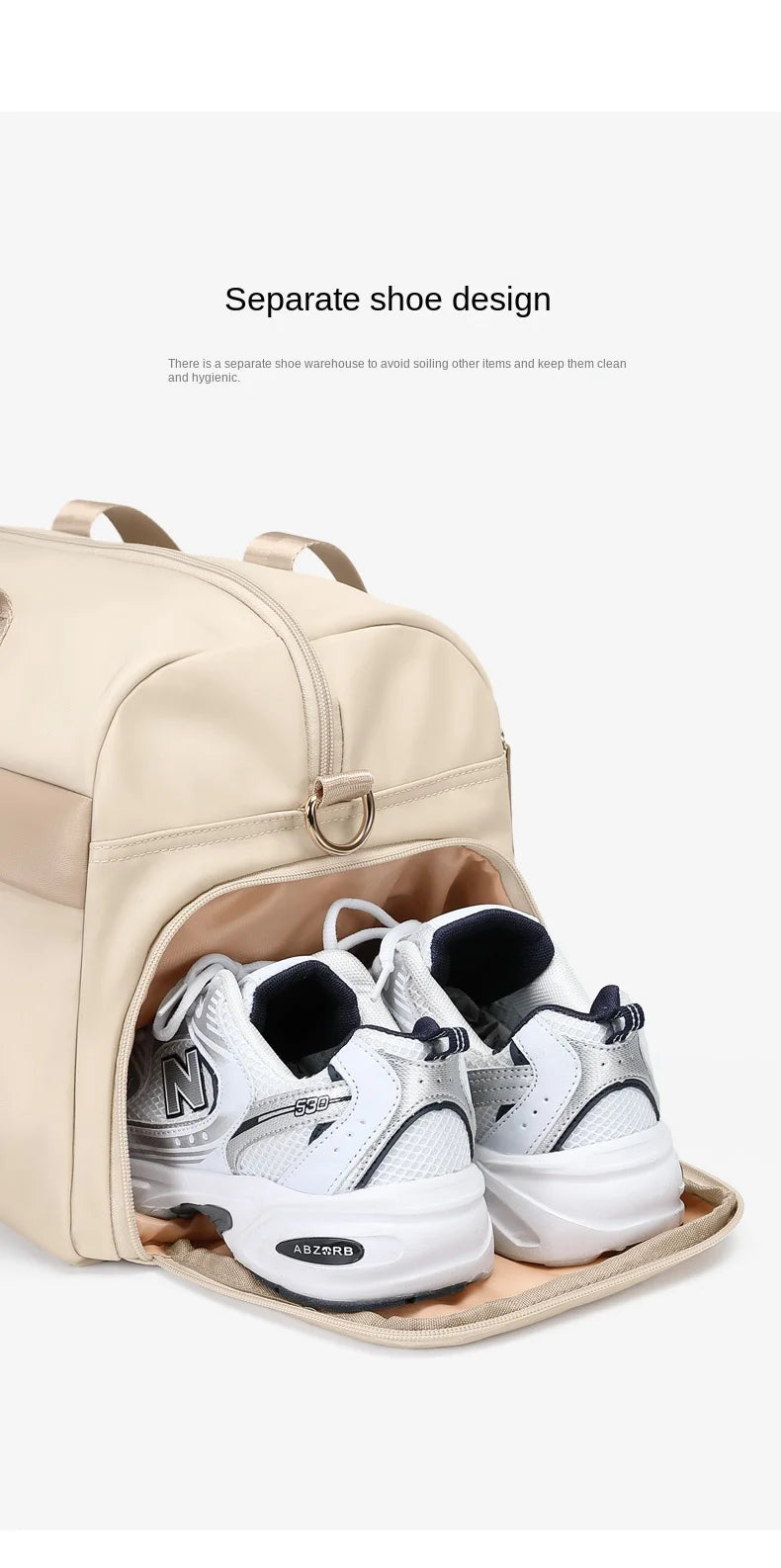 GOLF Travel Bag Hand Luggage Women Duffle Bag with Shoe Compartment Foldable Nylon Travel Handbag Lightweight Dry Wet Separation