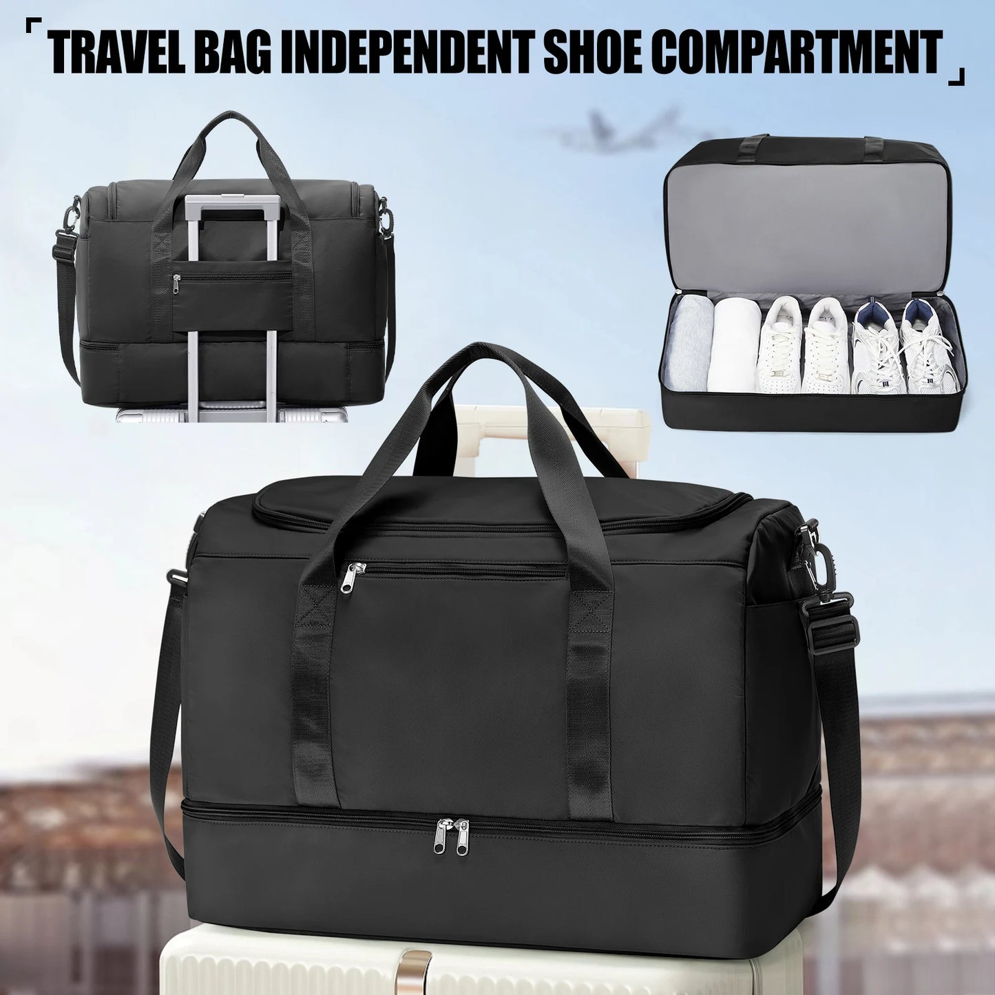 Travel Bags for Luggage Handbag Large Capacity Tote Bag Airport Carry-On Luggage, Business Trip & Vacation Bag for Women/Men