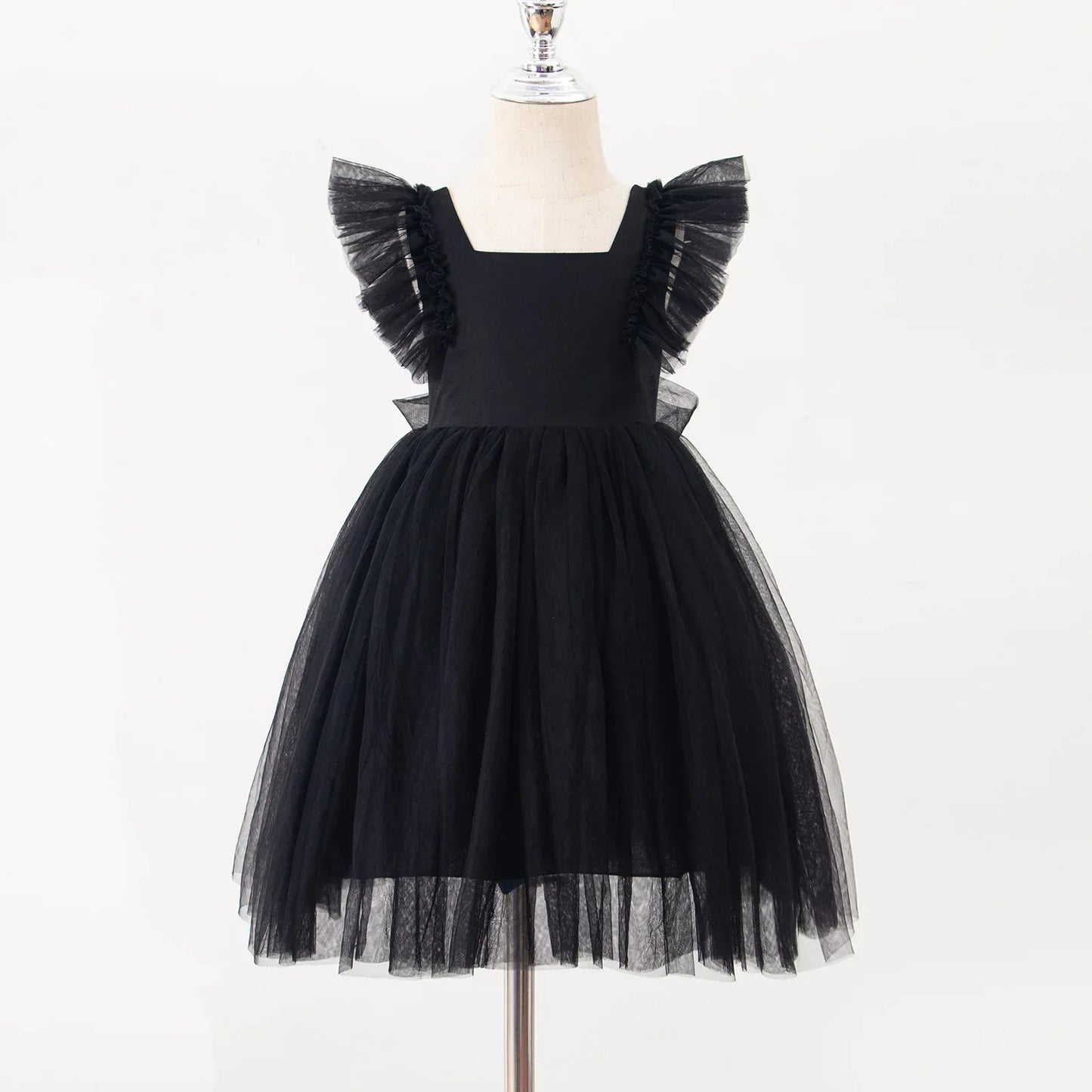 1-8Years New Little Girls Party Dress for Princess Dress Solid Child Clothes Flower Girl Birthday Princess Dress for Kids