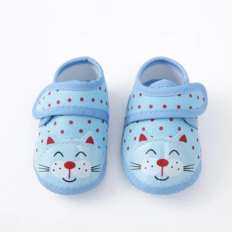 Newborn Baby Boy Girls Shoes Spring Autumn Lovely Floral Embroidery Anti-Slip Sneaker Crib Shoes Soft Cotton Cute First Walkers (Available)