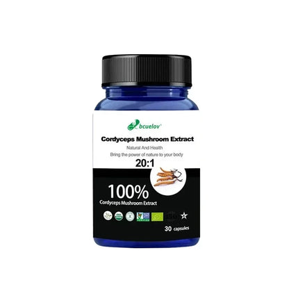 Pure Cordyceps Mushroom Extract Supplement - Improve Energy, Respiratory, Immune, Kidney Health Support, Vegetarian Capsules