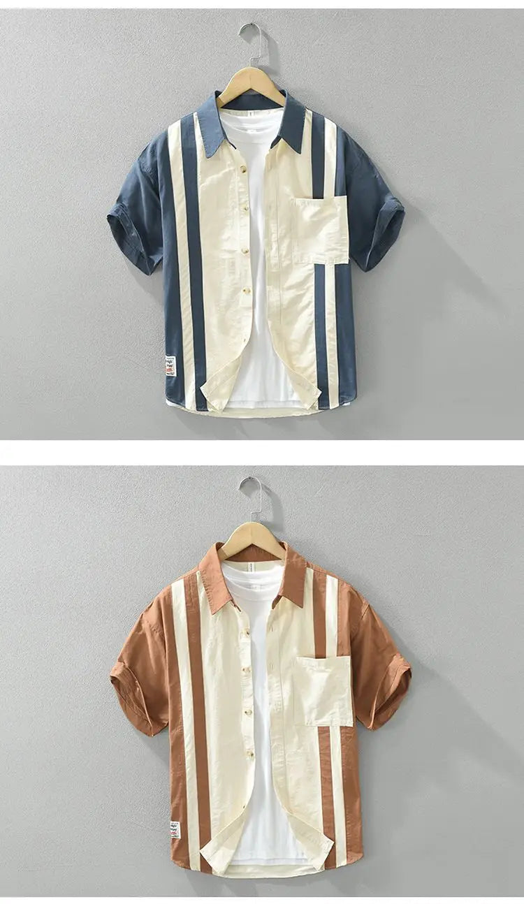 Short-sleeved Men's Versatile Casual and Fashionable Loose and Handsome Shirt(AVailable)