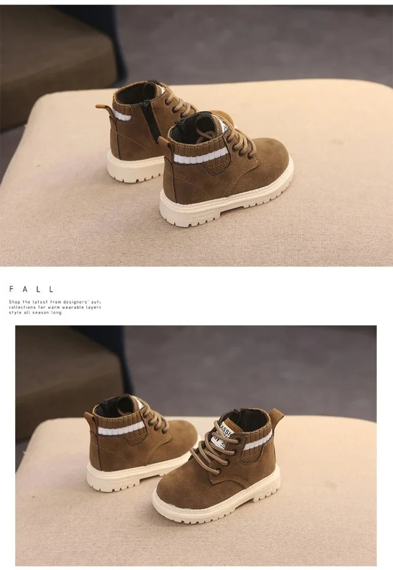 Material Plush Kids Winter Boots Cotton Fabric Spring Autumn Children Shoes Baby Toddler Boys Girls Boots