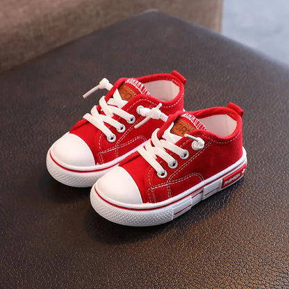 2025 New Children's Canvas Shoes Fashion Baby Board Shoes Girls' Breathable Single Shoes Boys' Casual Shoes   (Available)