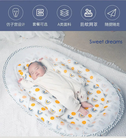 Multi-Function Travel Baby Nest Portable Baby Bed Crib Foldable Babynest Bassinet Infant Sleeping Children's Bed with Mosquito