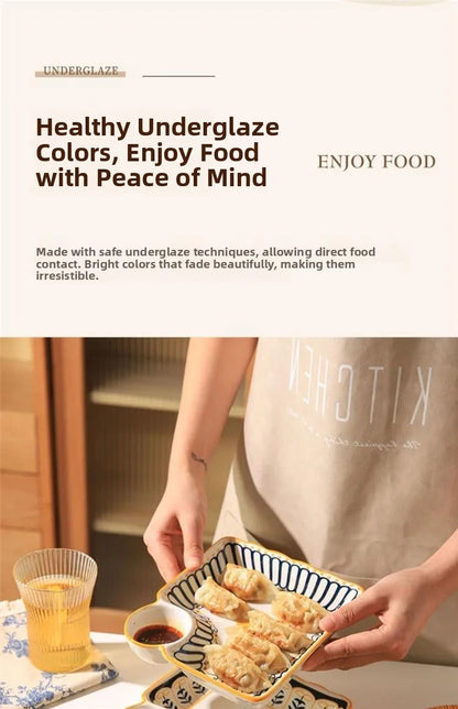 Cerc Plate Dining Di Heat Resistant Dumpling Plate with Vinegar Di Multi Functional Fruit Plate Trendy Network Bestseller