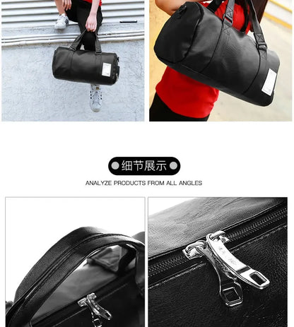 Gym Bag Leather Sports Bags Dry Wet Bags For Men Women  Training for Shoes Fitness Yoga Travel Luggage Shoulder Sport Bag