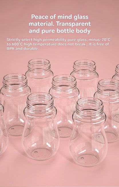 Wide Neck Glass Baby Bottle with Silicone Sleeve & Anti-Colic Straw Nipple – BPA-Free Newborn Feeding Set for Weaning Transition