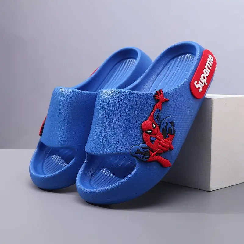 Anime peripheralsMarvel cartoon Spider-Man children's home anti-slip sandals New flip-flop boys soft-soled beach sandals EVA