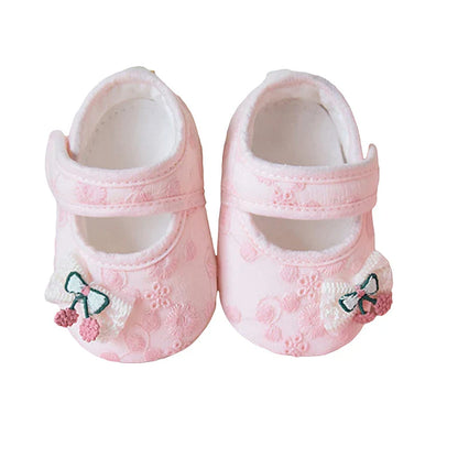 Baby Girl Cute Flats Non-slip Soft Soles Butterfly/Cherry Mary Jane Shoes Casual Walking Shoes for Newborn Toddler