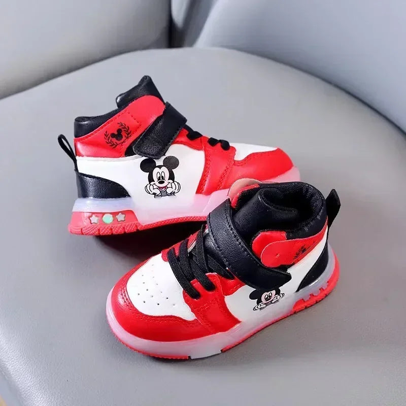 Cute Minnie Mickey Cartoon Led Lighted Shoes for Boys Girls Luminous Shoes Toddler Flash Lights