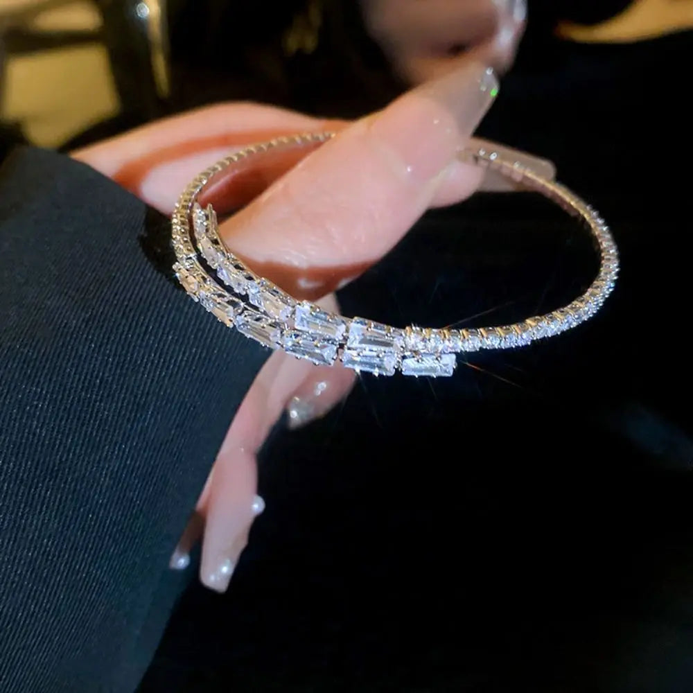 Couple Bangles Decoration Jewelry Accessories Women Gift Simple Pulseras Full Rhinestone Bracelet Women Bracelets Cuff Bangles