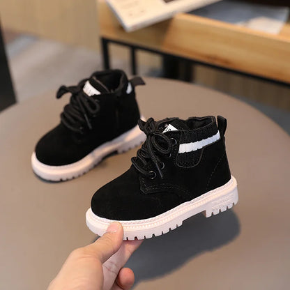 Material Plush Kids Winter Boots Cotton Fabric Spring Autumn Children Shoes Baby Toddler Boys Girls Boots
