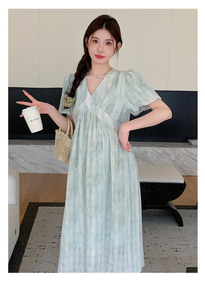 Pregnant Women's Dress Summer 2025 Fashionable Western Style Loose Belly Covering French High Waisted Long Skirt