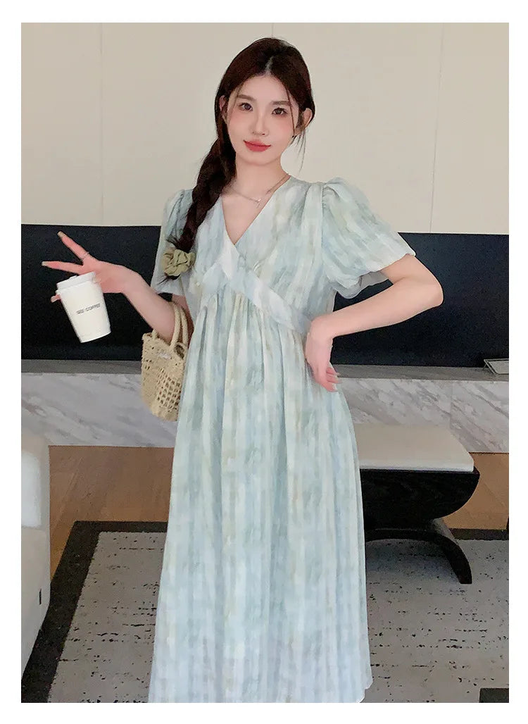 Pregnant Women's Dress Summer 2025 Fashionable Western Style Loose Belly Covering French High Waisted Long Skirt